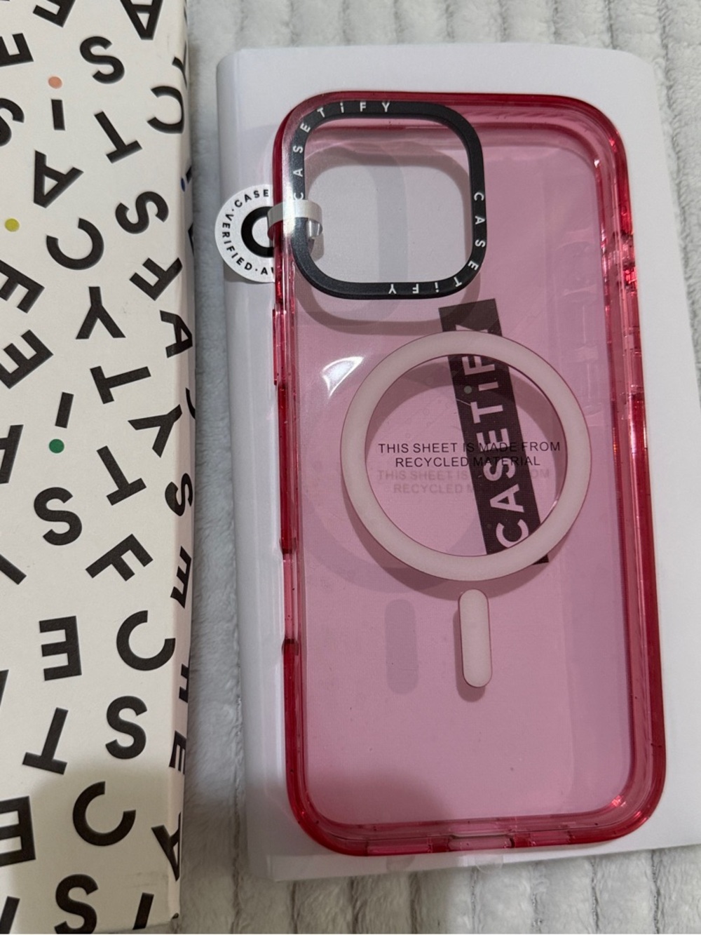 Casetify Pink Clear MagSafe-Style Ring Phone Case